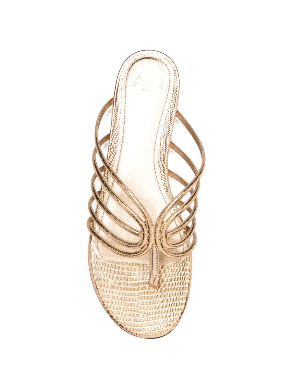 Alevì strappy metallic leather sandals Goud