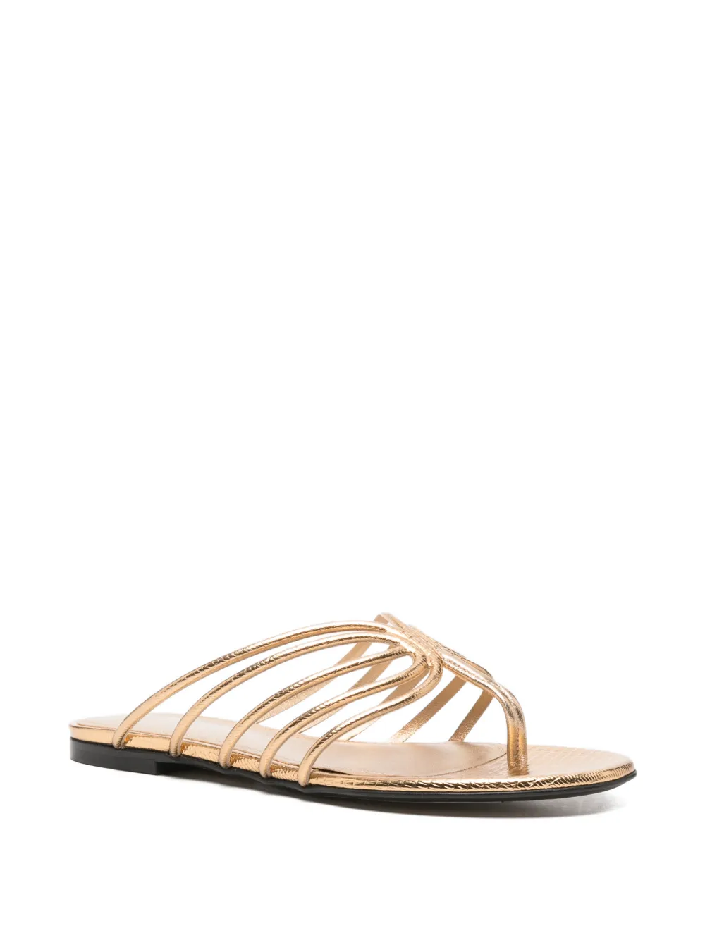 Alevì strappy metallic leather sandals Goud