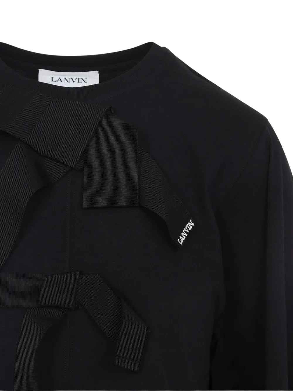 Lanvin Top met lange mouwen en strik Zwart