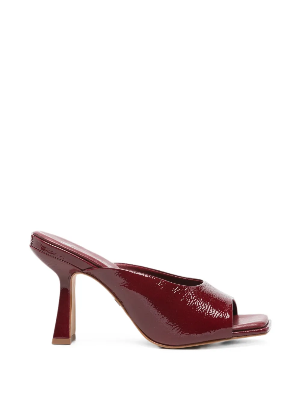 CARRANO patent-finish square-toe mules - Rosso