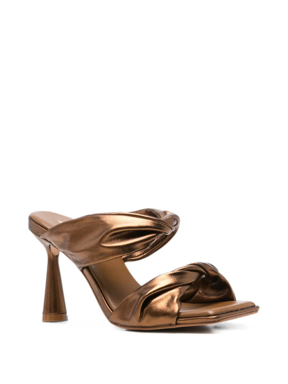 CARRANO twist-detail metallic-effect sandals Bruin