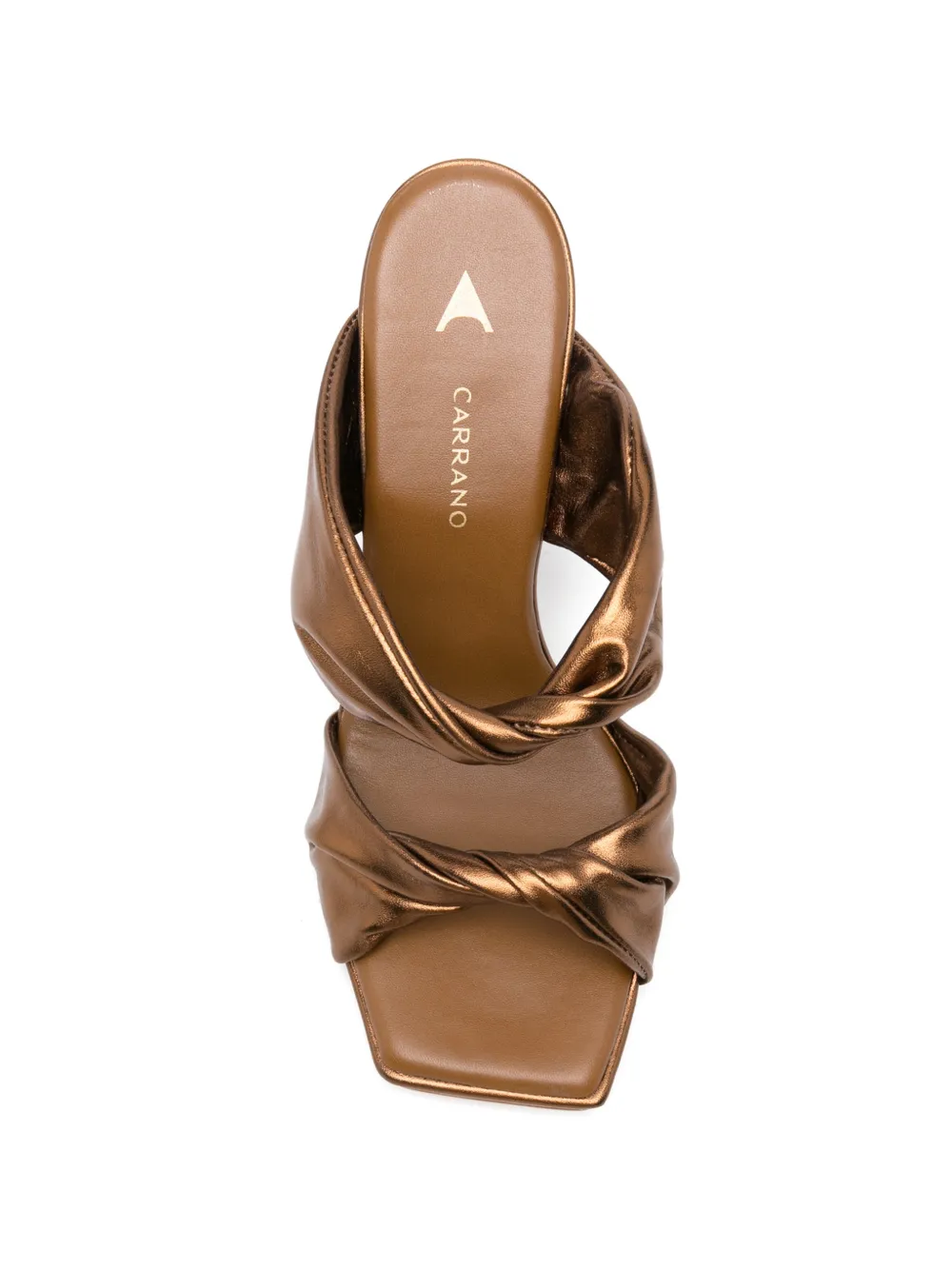 CARRANO twist-detail metallic-effect sandals Bruin