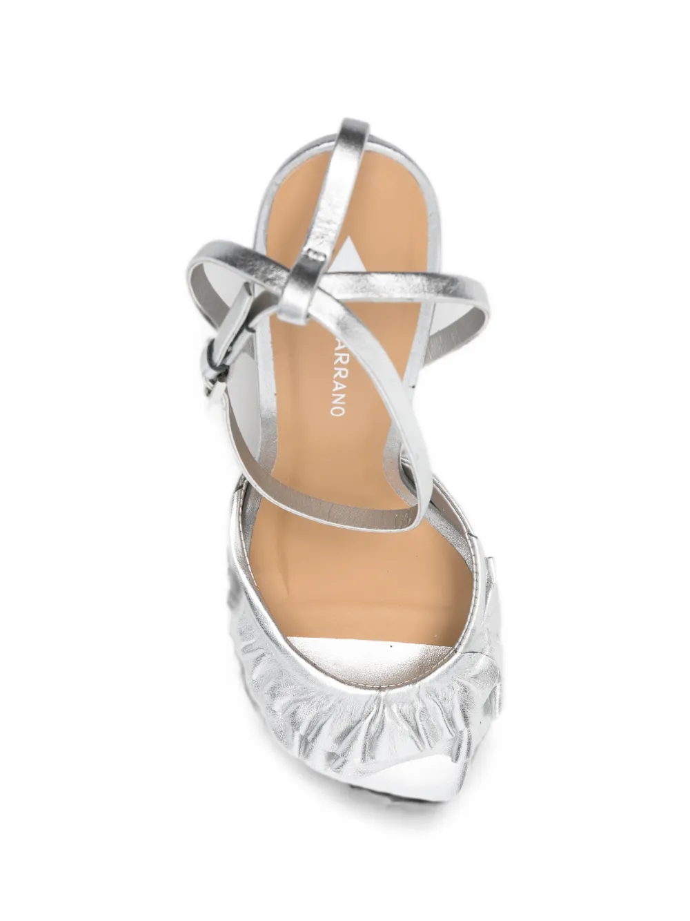 CARRANO ruffled buckled sandals Zilver