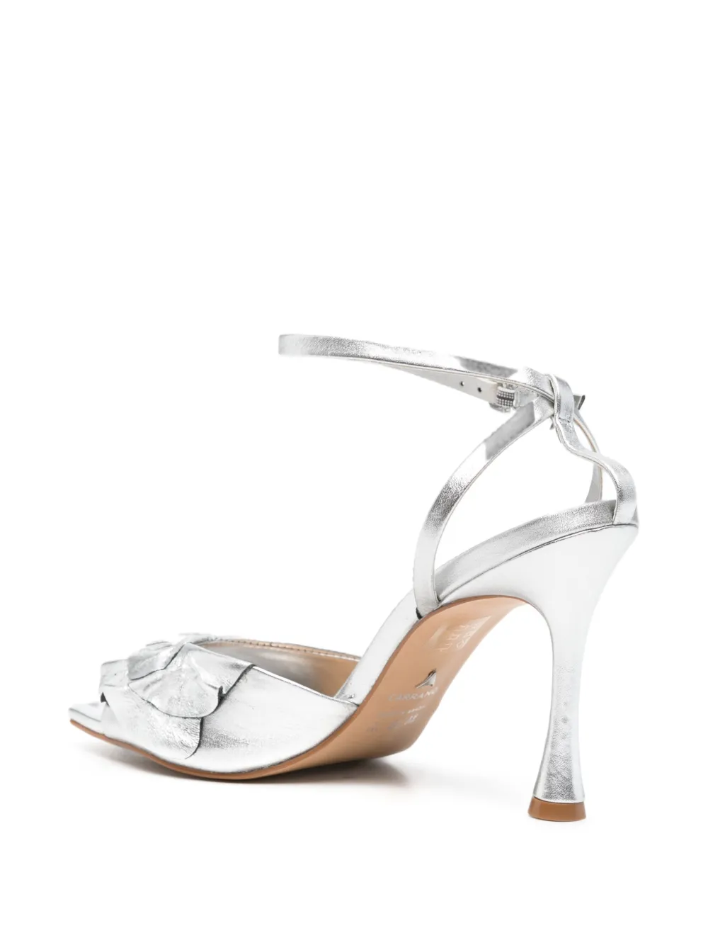 CARRANO ruffled buckled sandals Zilver