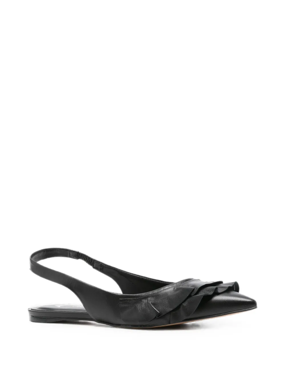 CARRANO Platte pumps met puntige neus en ruches Zwart