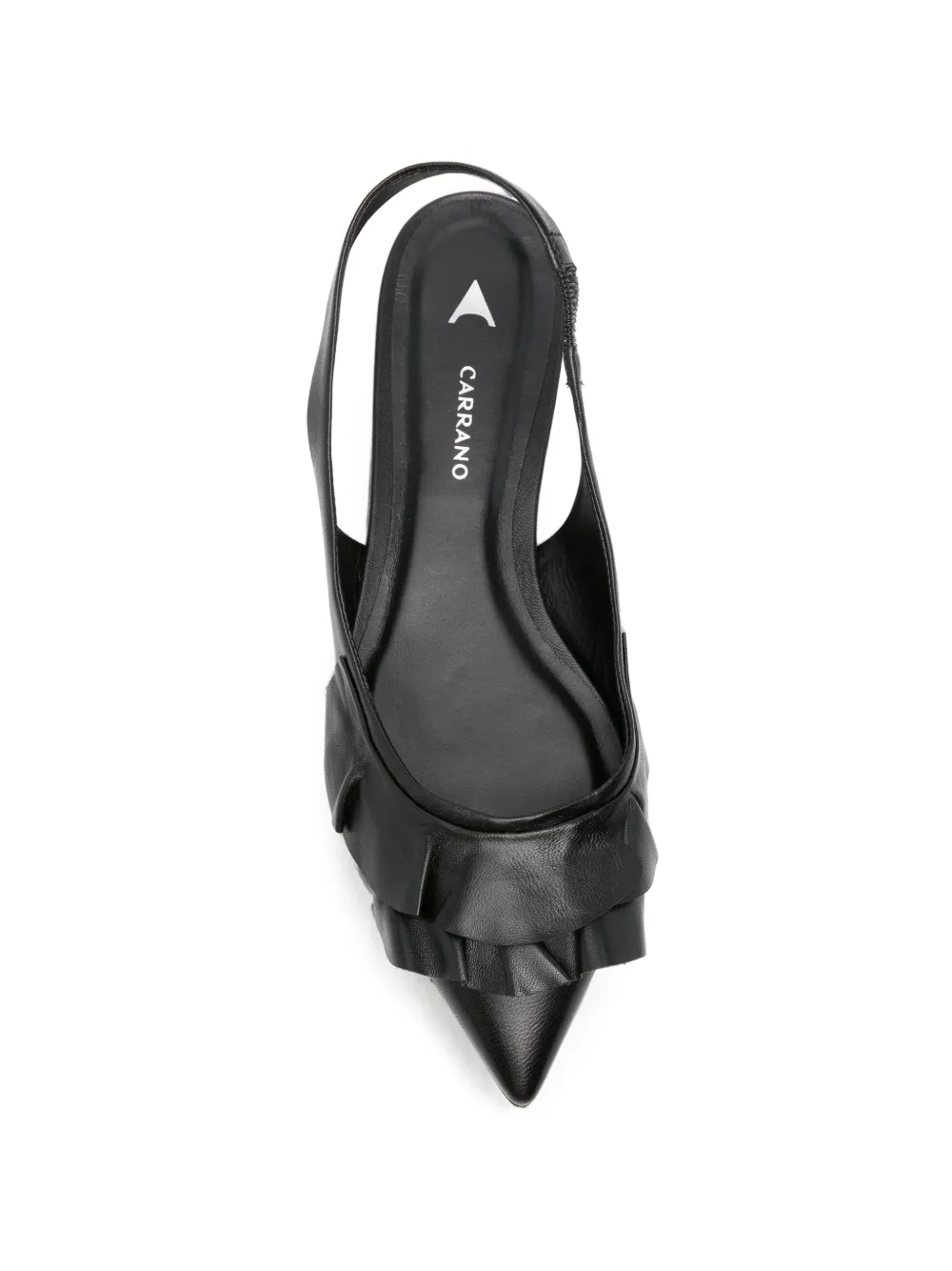 CARRANO Platte pumps met puntige neus en ruches Zwart