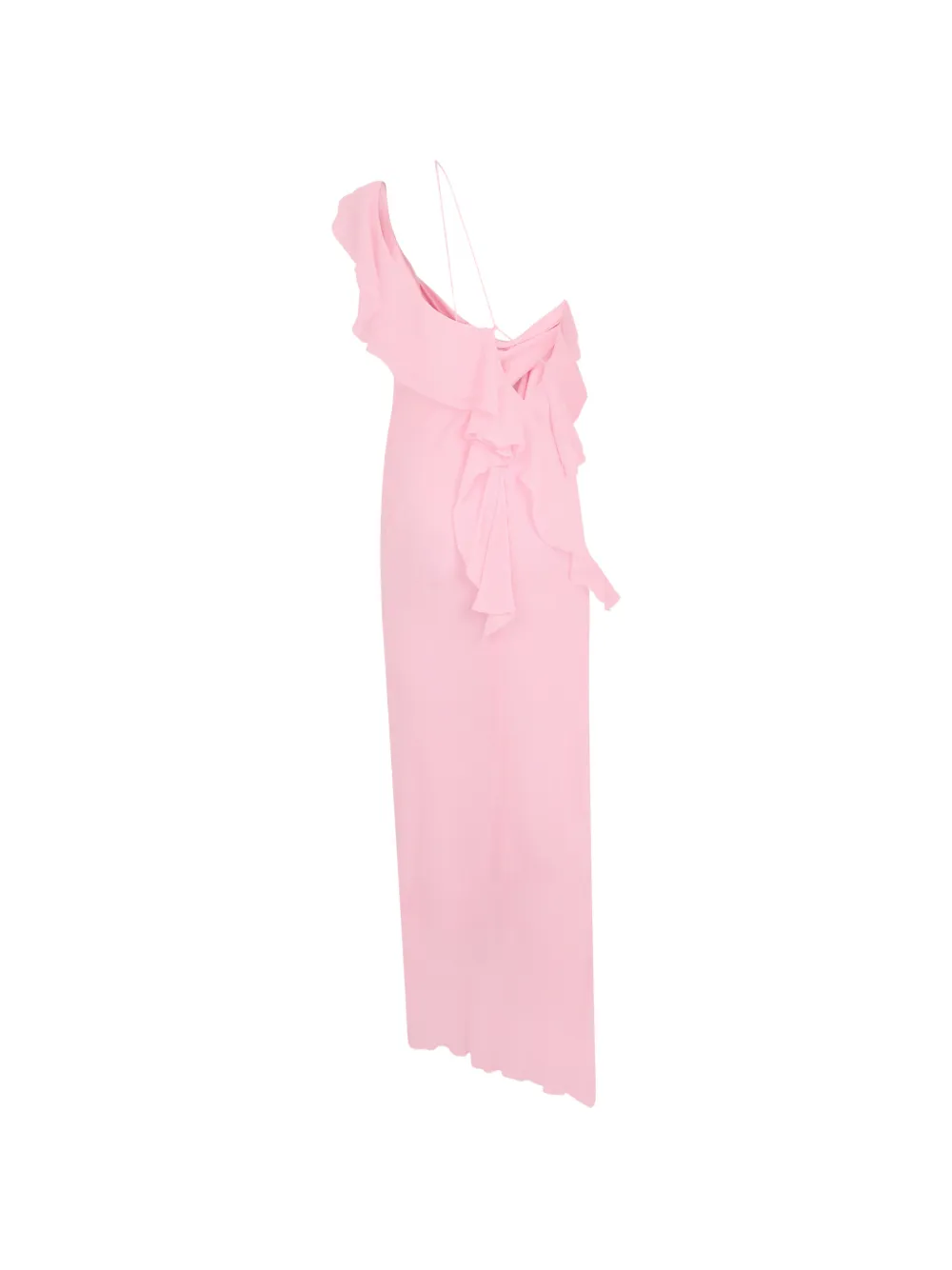 Self-Portrait Maxi-jurk met ruches en col Roze