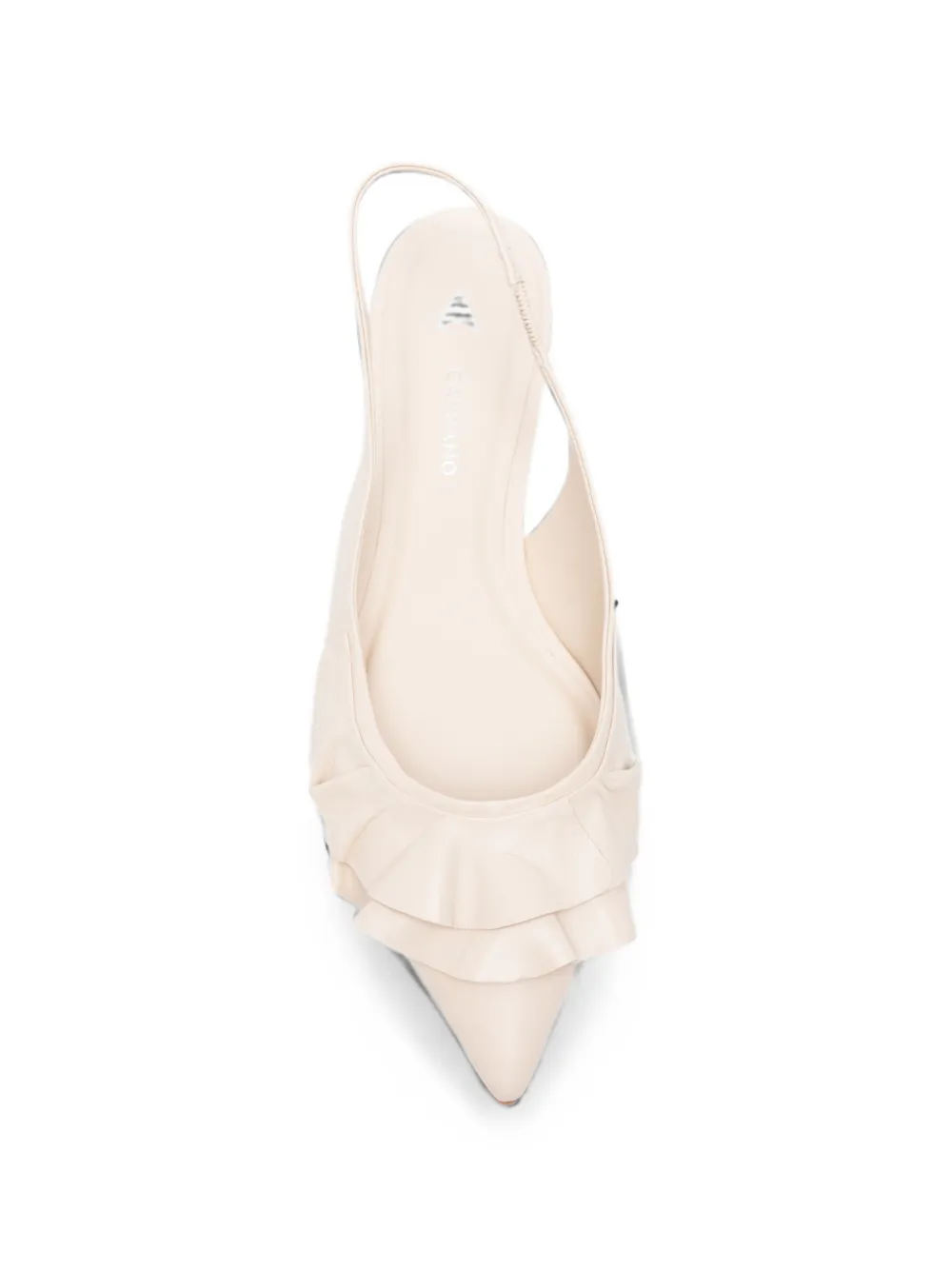 Carrano Ruffled Slingback Flat Sandals In Neutral