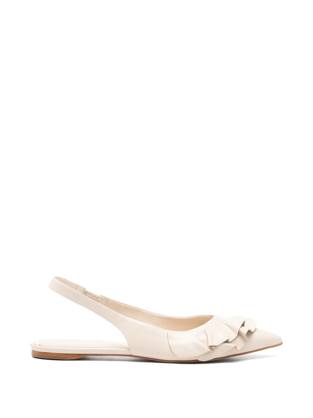 CARRANO ruffled slingback flat sandals Beige