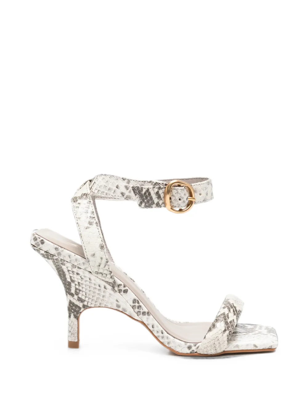 CARRANO snake-effect buckle-fastening sandals - Toni neutri