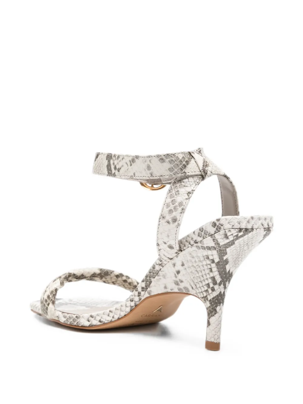 CARRANO snake-effect buckle-fastening sandals Beige