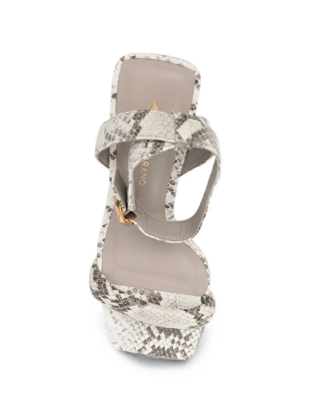 CARRANO snake-effect buckle-fastening sandals Beige
