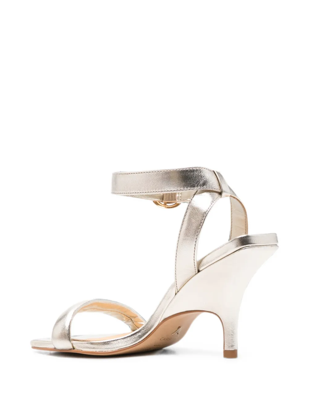 CARRANO buckle-fastening metallic sandals Zilver