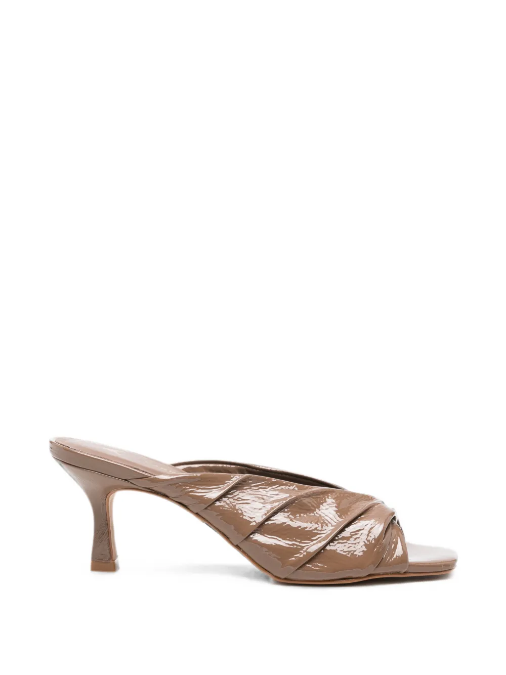 CARRANO ruched crossover-strap sandals - Marrone