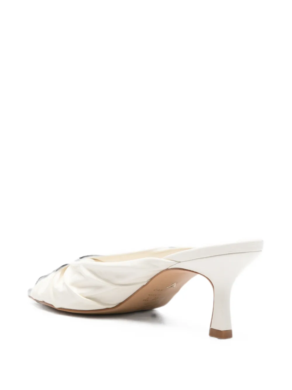 Carrano Ruched Mules In White