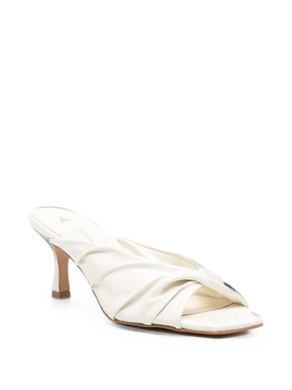 Carrano Ruched Mules In White