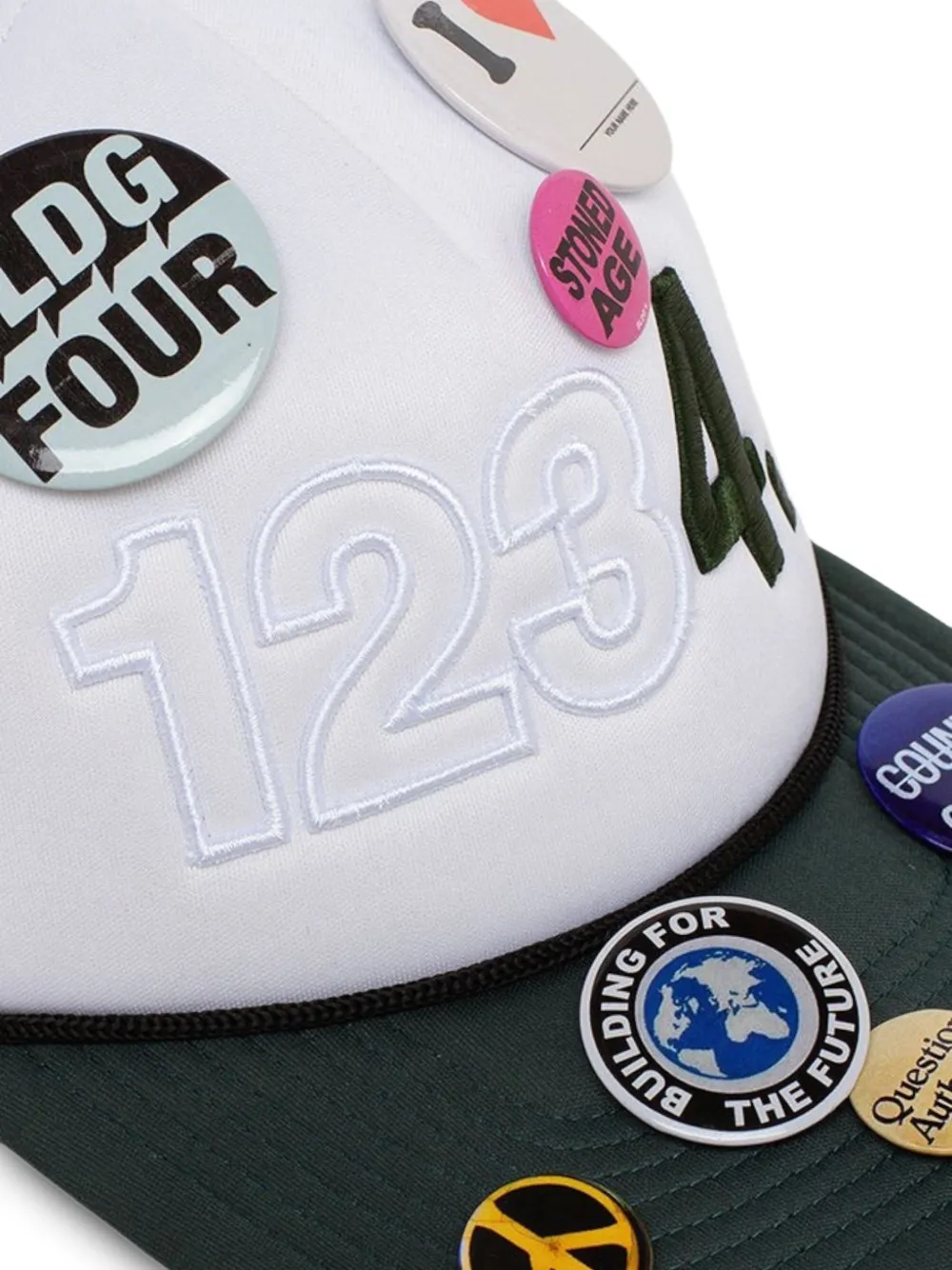  Bldg4 Pins-embellishment Baseball Cap - Green 