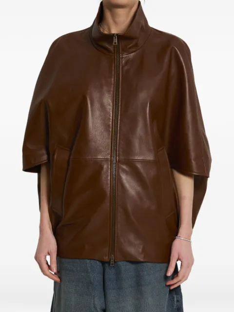 Balenciaga veste bomber Coon en cuir à col montant