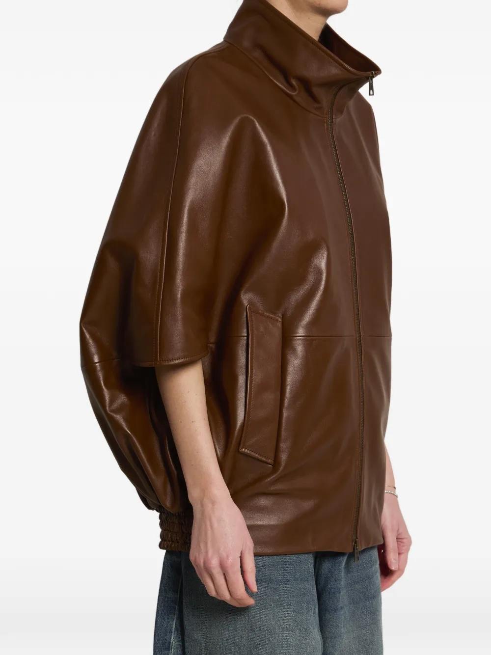Balenciaga Leren jack Bruin