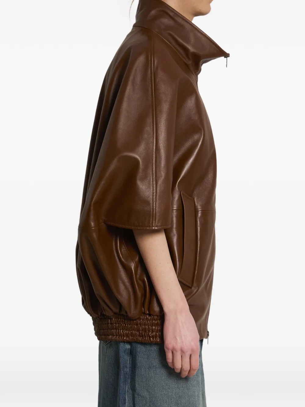 Balenciaga Leren jack Bruin