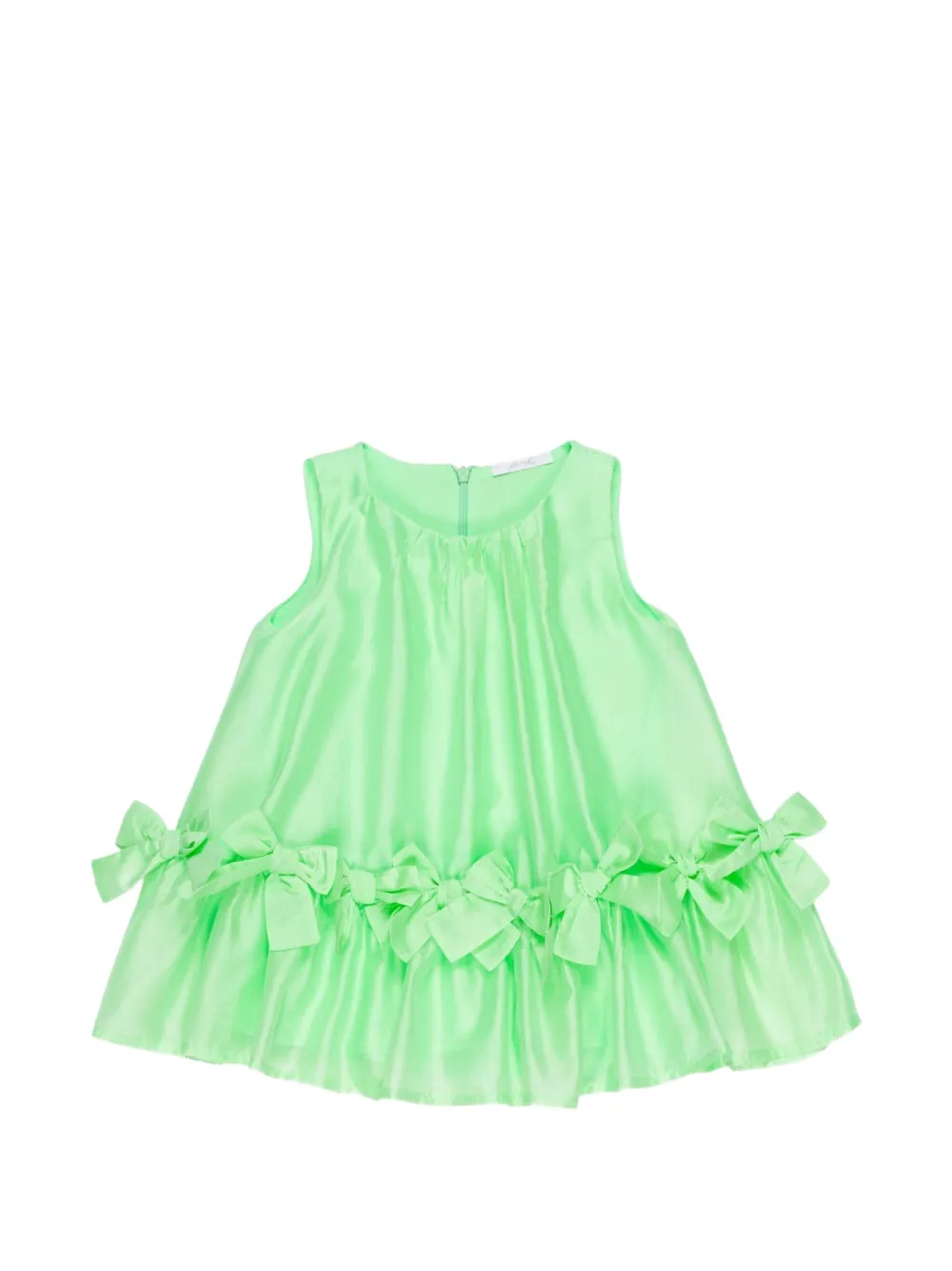 Miss Grant Kids bows ruffled dress - Verde