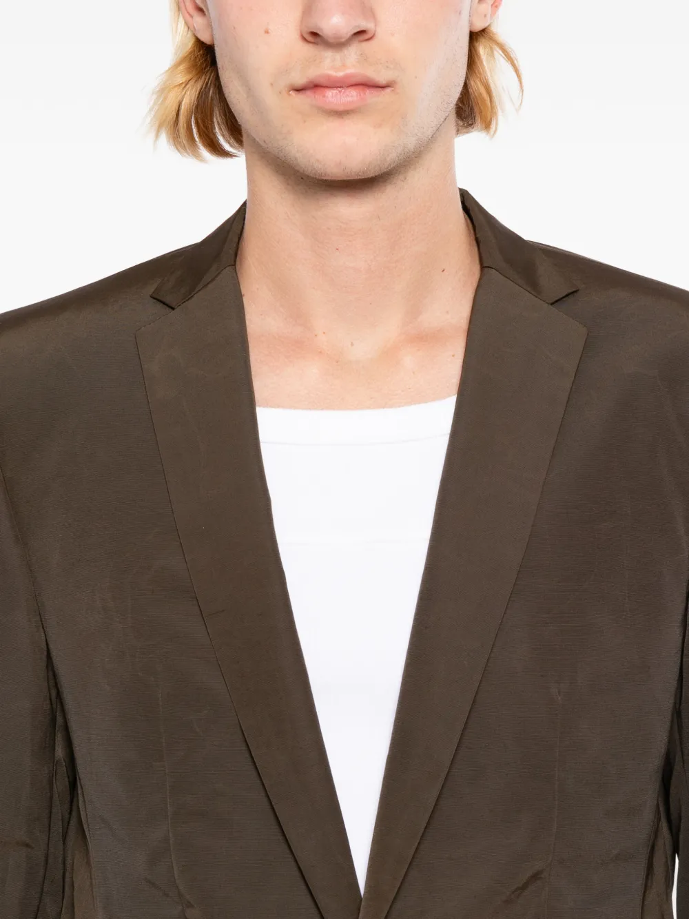 Julius Blazer met enkele rij knopen en V-hals Bruin