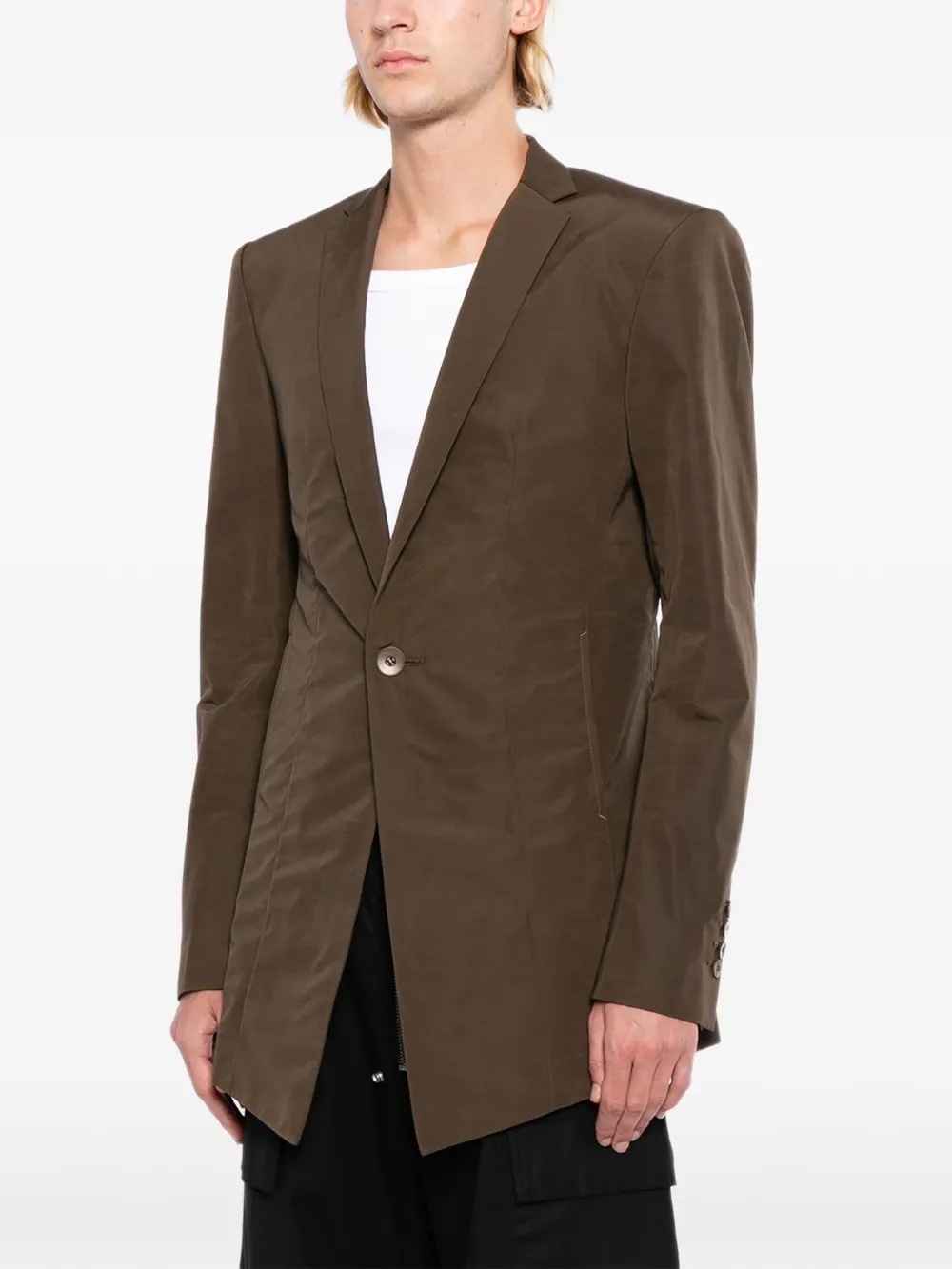 Julius Blazer met enkele rij knopen en V-hals Bruin