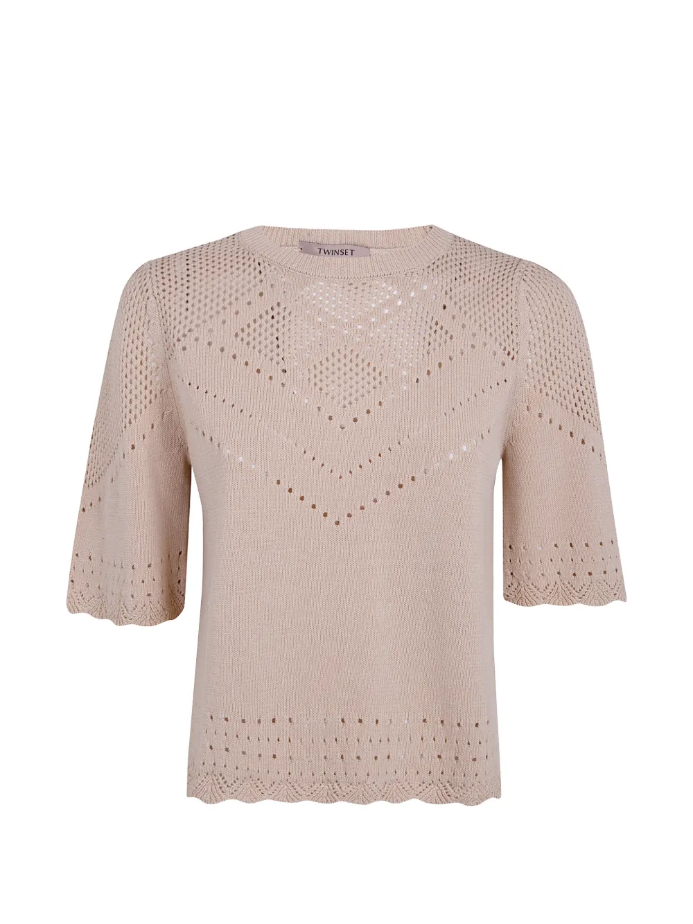 TWINSET pointelle-knit T-shirt - Toni neutri