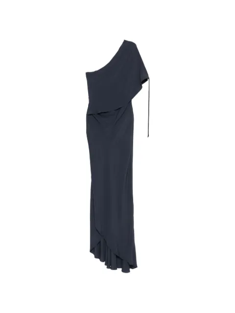 Semicouture one-shoulder draped maxi dress