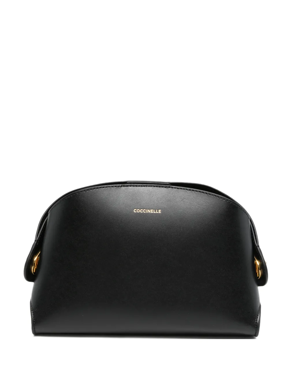 Coccinelle logo-lettering leather shoulder bag - Black