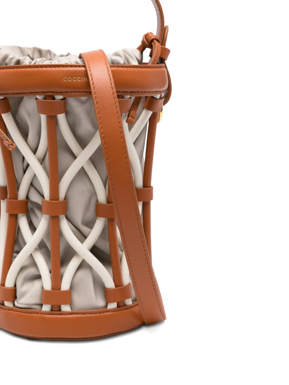 Coccinelle Koi bucket-tas met leren detail Bruin