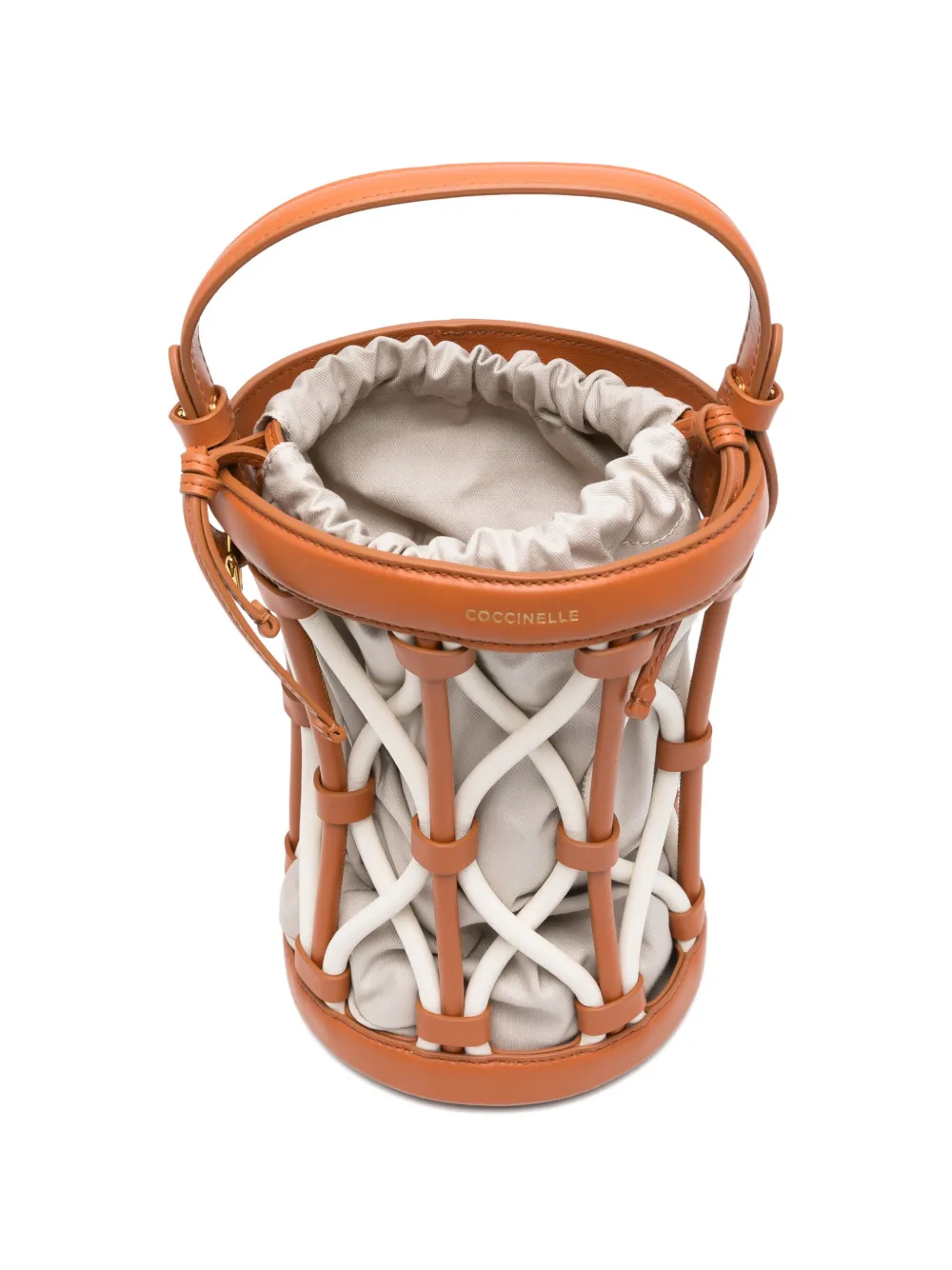 Coccinelle Koi bucket-tas met leren detail Bruin