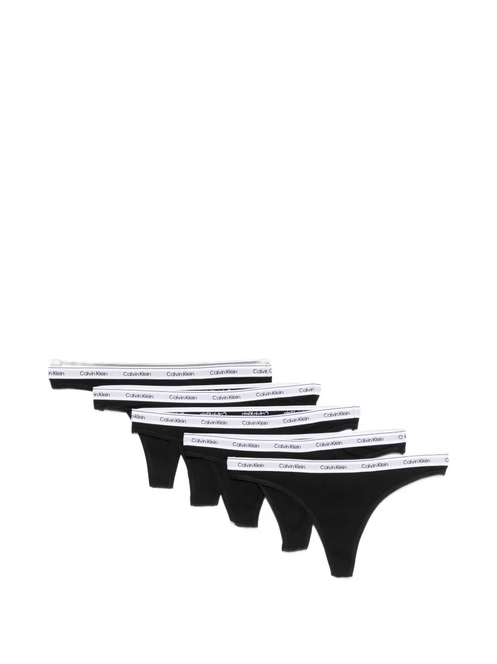 Calvin Klein logo-waistband thongs (set of five) - Nero