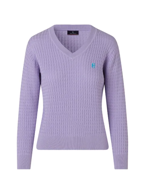 CONTE OF FLORENCE — V-neck textured sweater