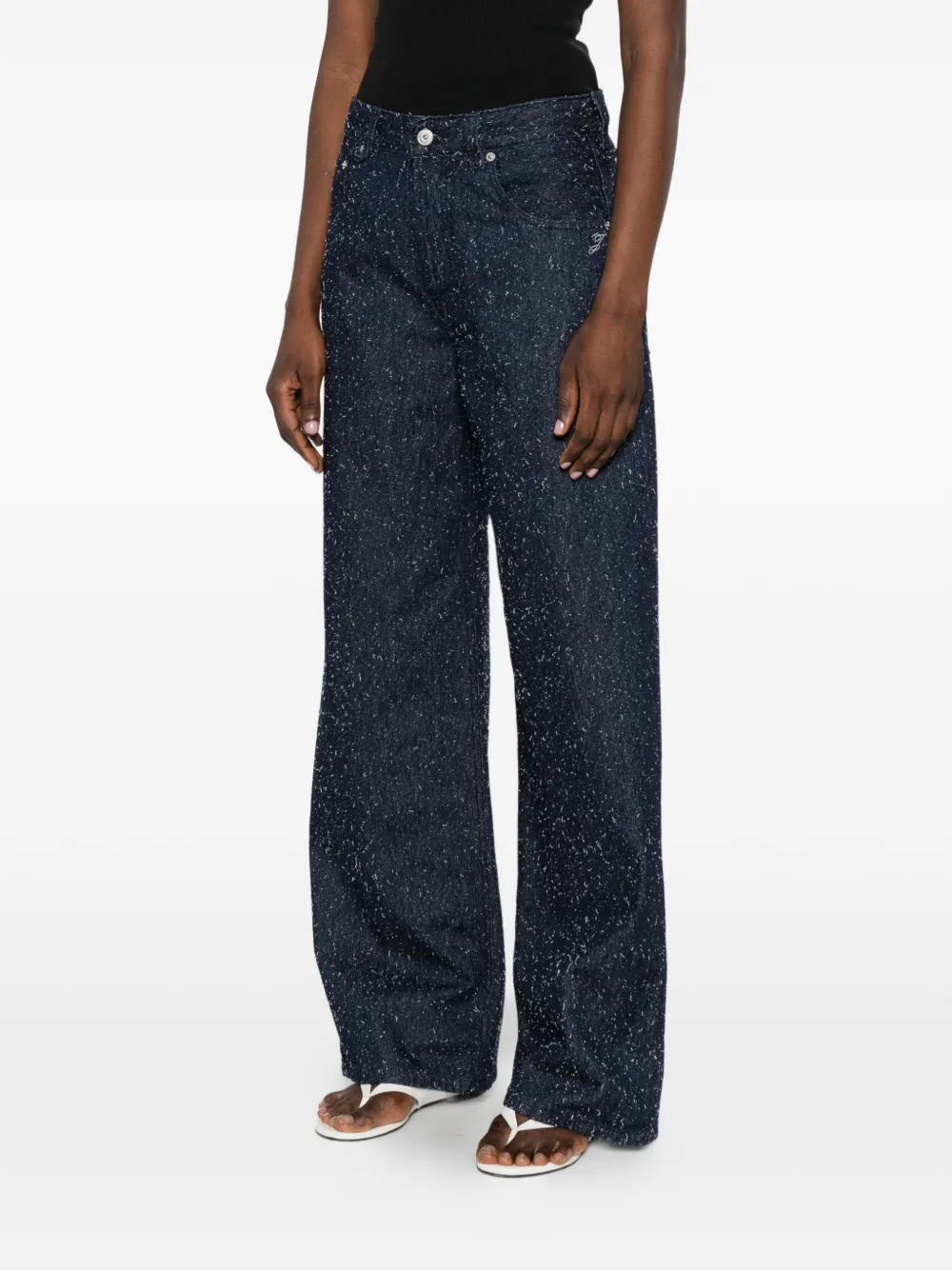 Jacquemus Jeans met riemlussen Blauw