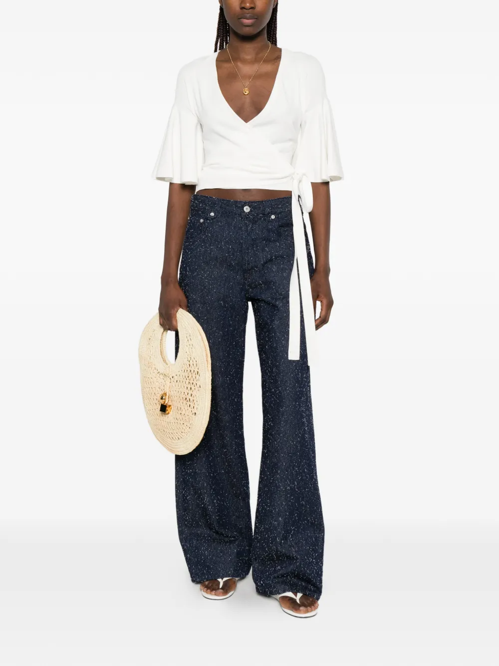 Jacquemus Jeans met riemlussen Blauw