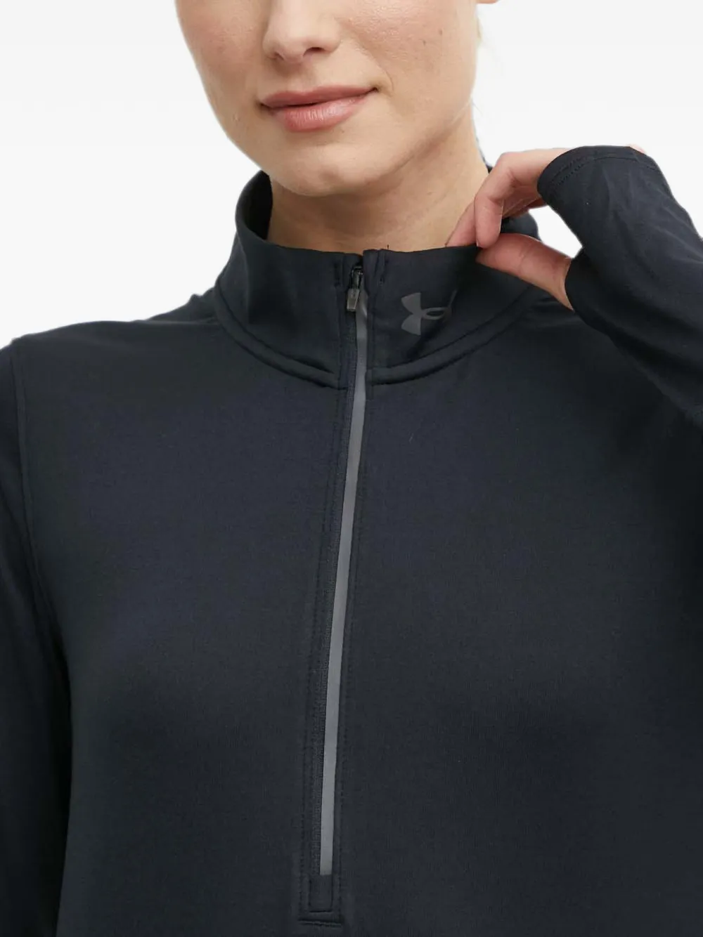 Under Armour Sweater met rits en duimgat Zwart
