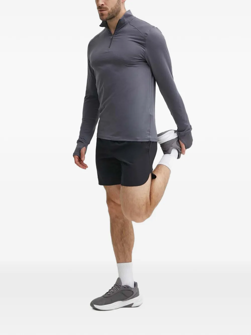 Under Armour Qualifier Run trui met kwartrits en duimsleuf Grijs