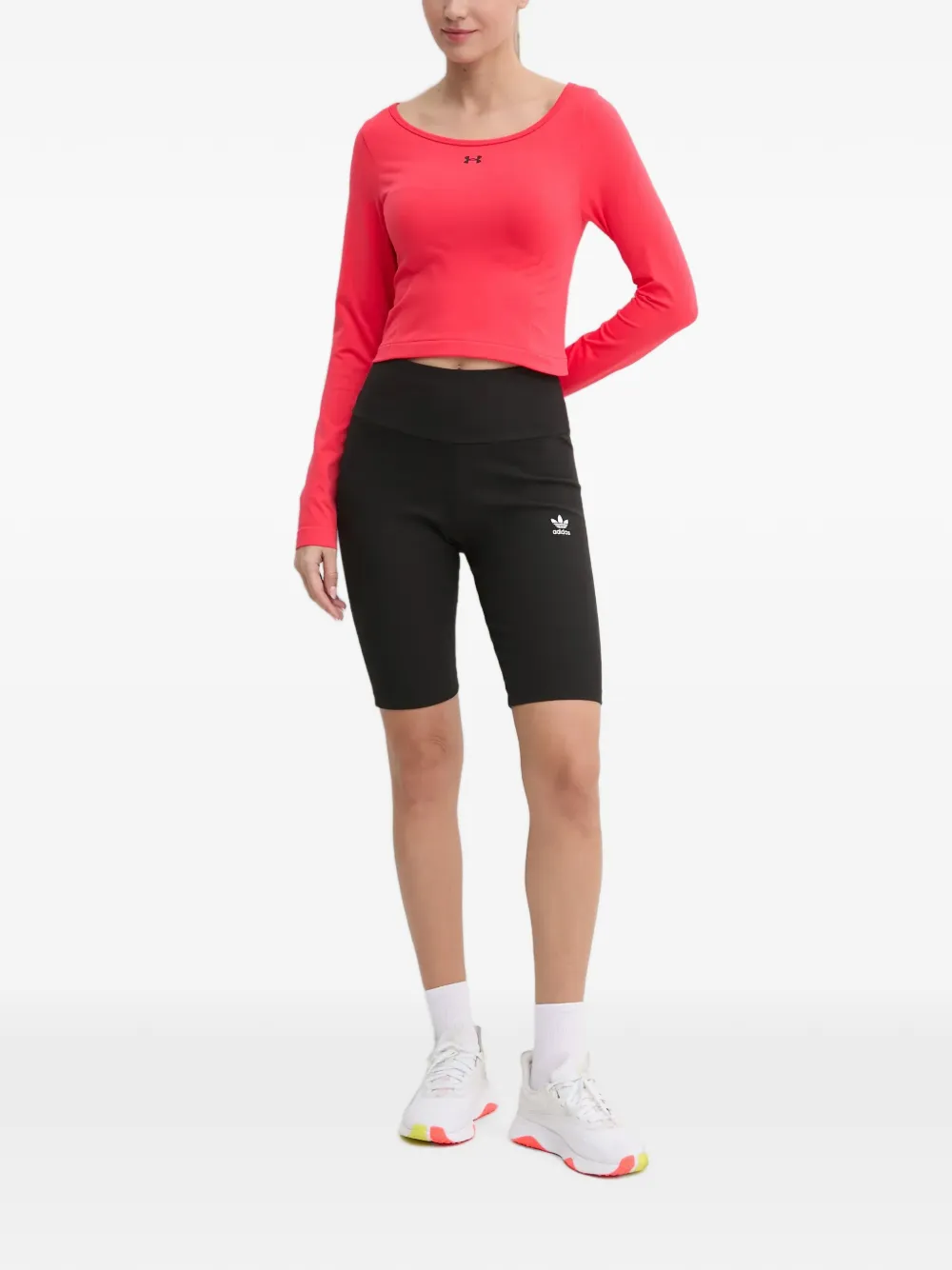 Under Armour Cropped T-shirt met logoprint Roze