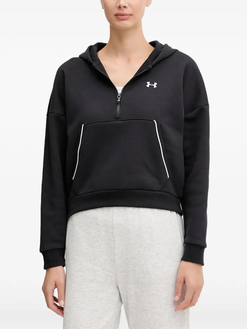 Under Armour Rival half-zip logo hoodie - Nero