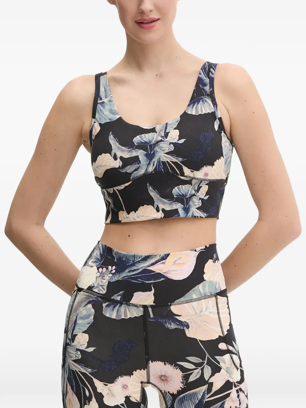 Under Armour Meridian floral-pattern fitted sports bra