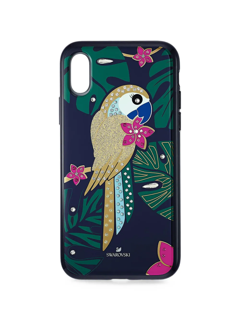 Swarovski Cover per iPhone XS con motivo pappagallo - Blu