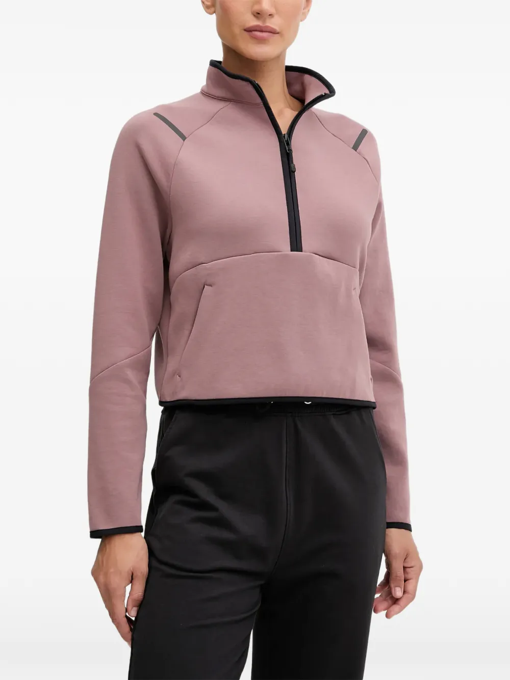 Under Armour quarter-zip logo-print sweatshirt - Marrone