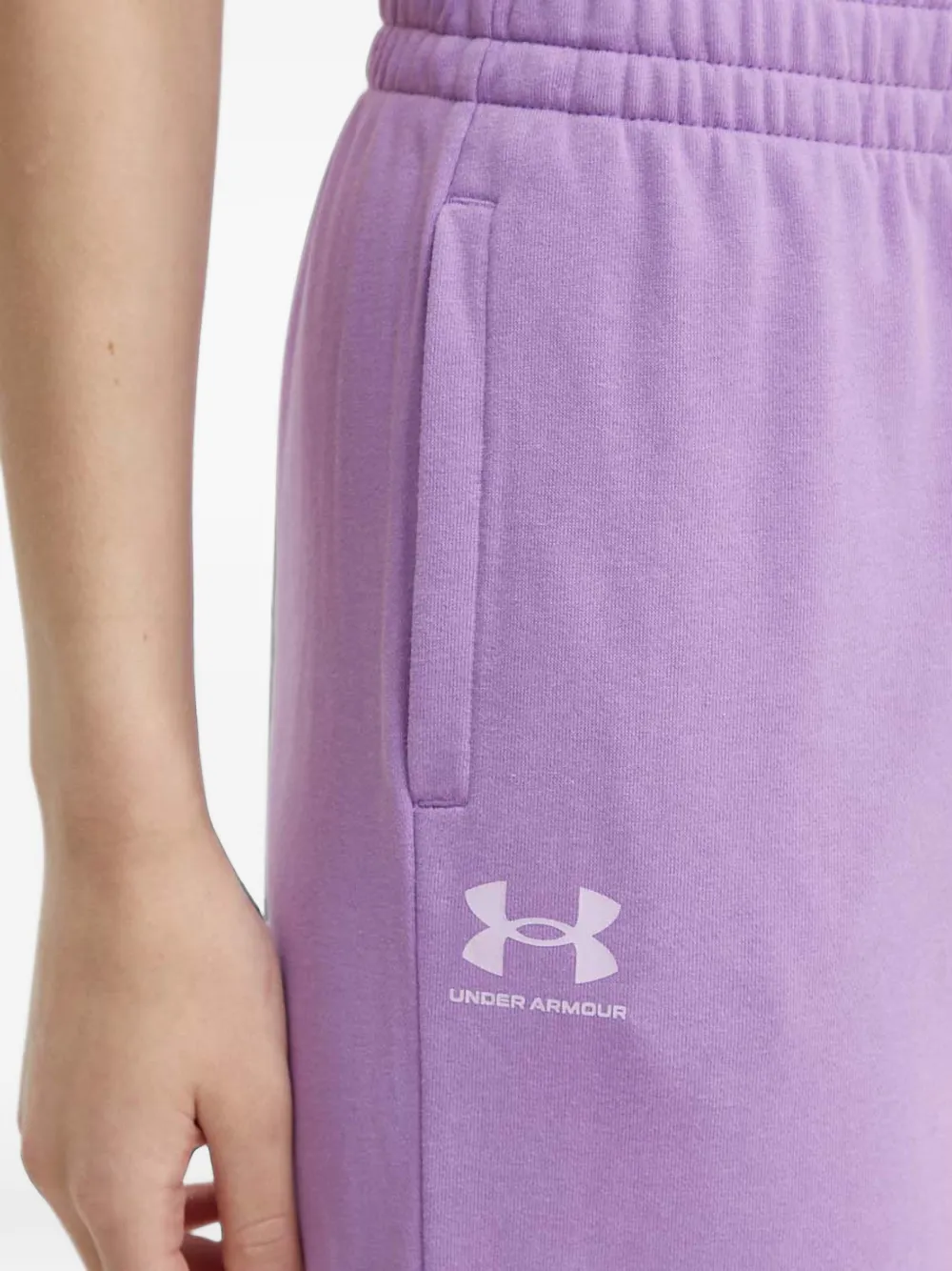 Under Armour Broek met trekkoord en logo Paars