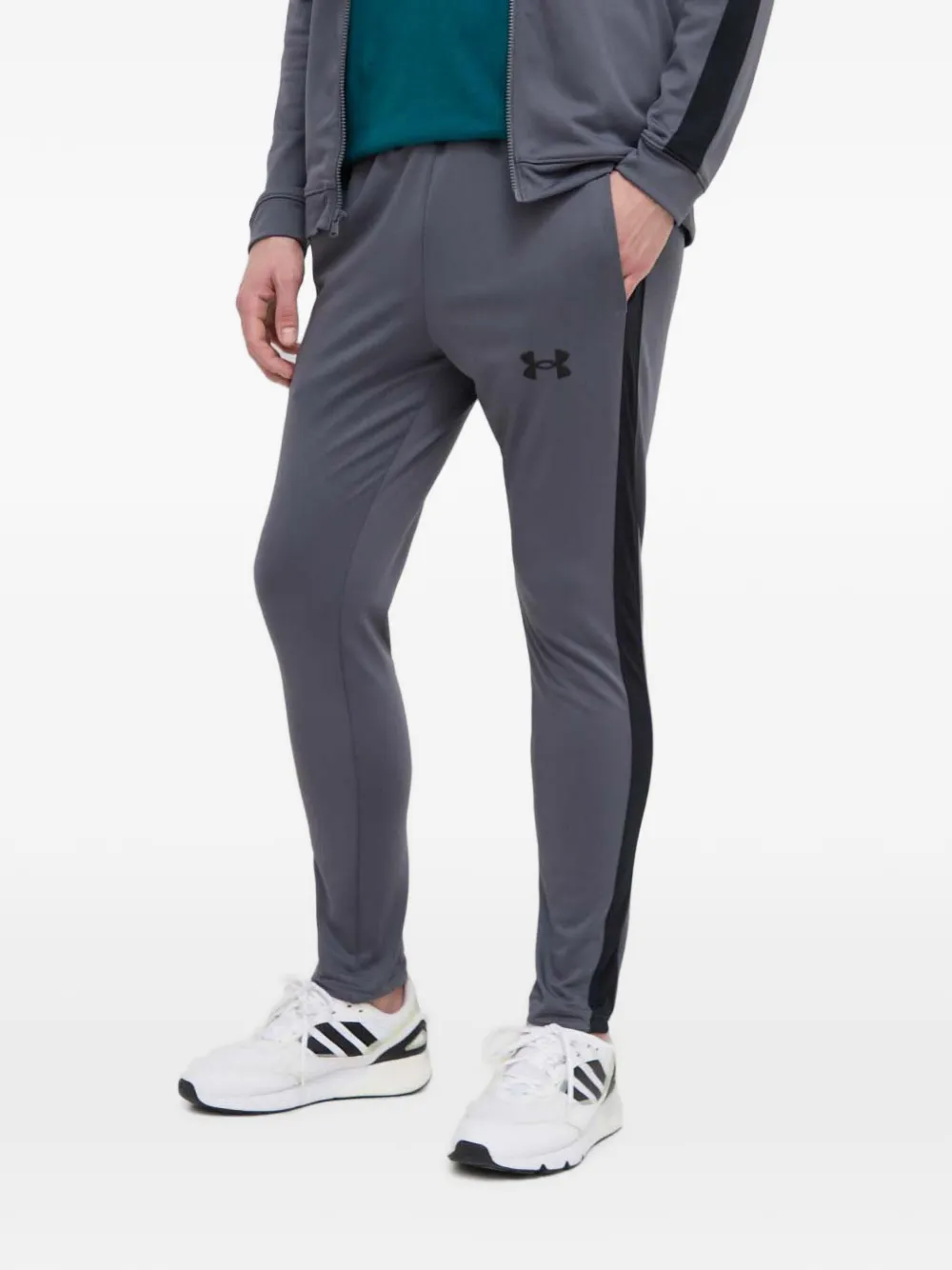 Under Armour Trainingspak met logo-print en zijstreep Grijs