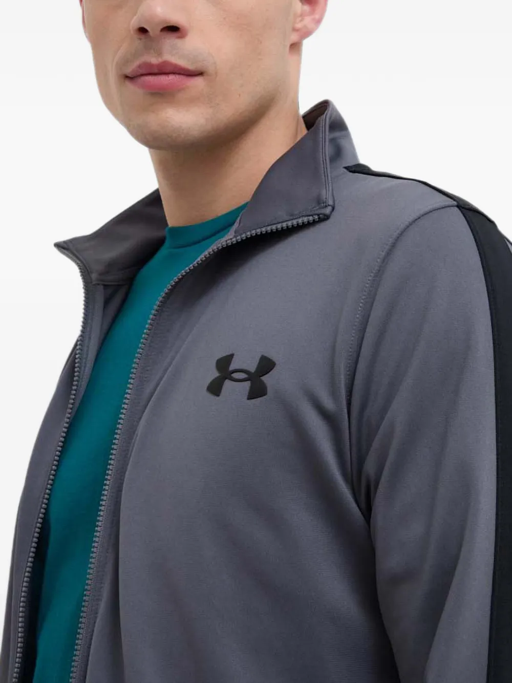 Under Armour Trainingspak met logo-print en zijstreep Grijs