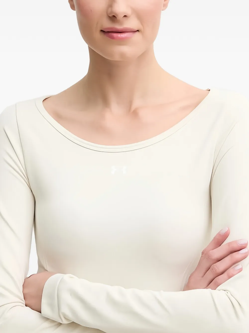 Under Armour T-shirt met boothals Beige