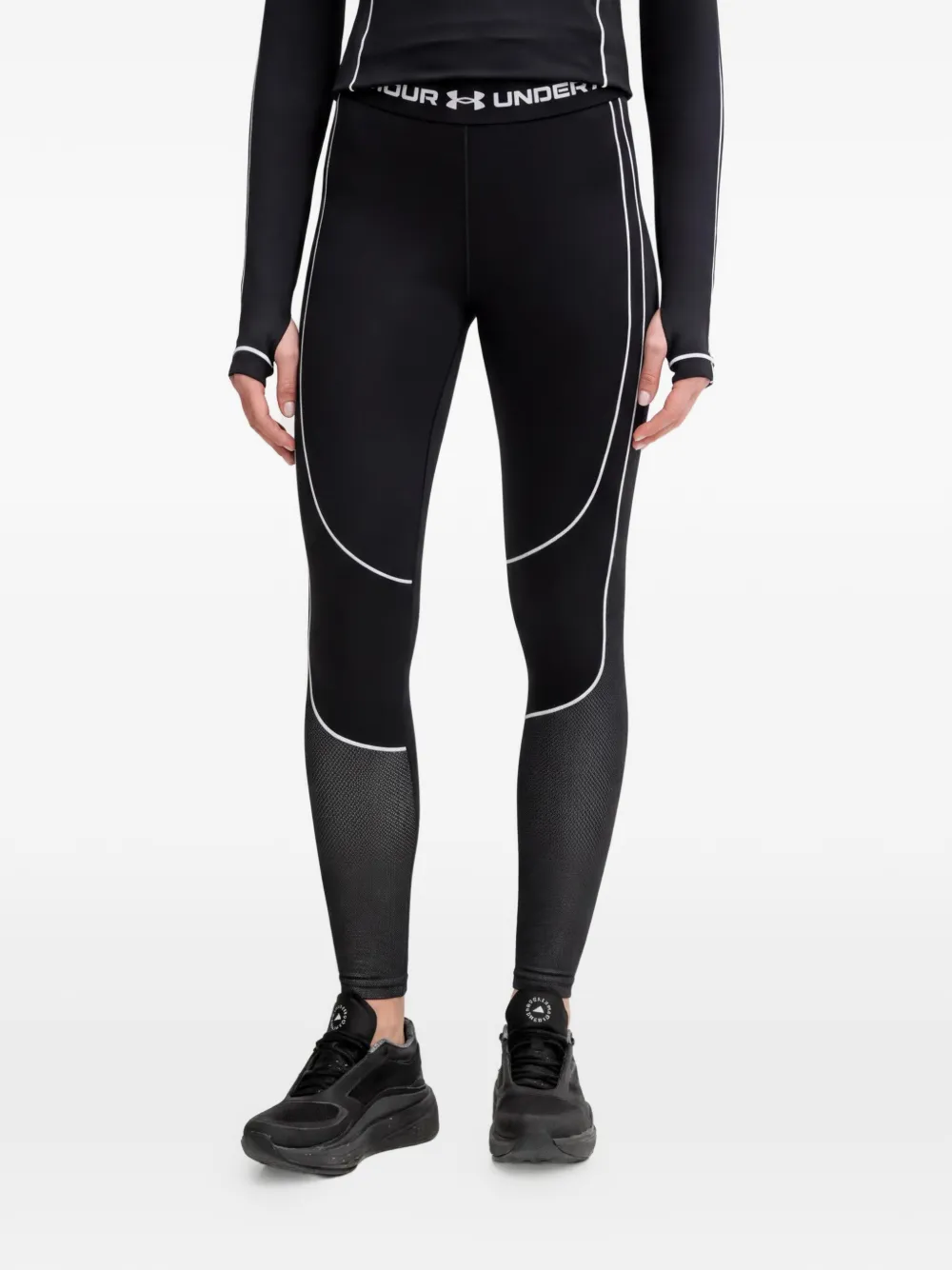 Under Armour Leggings ColdGear con banda logo - Nero