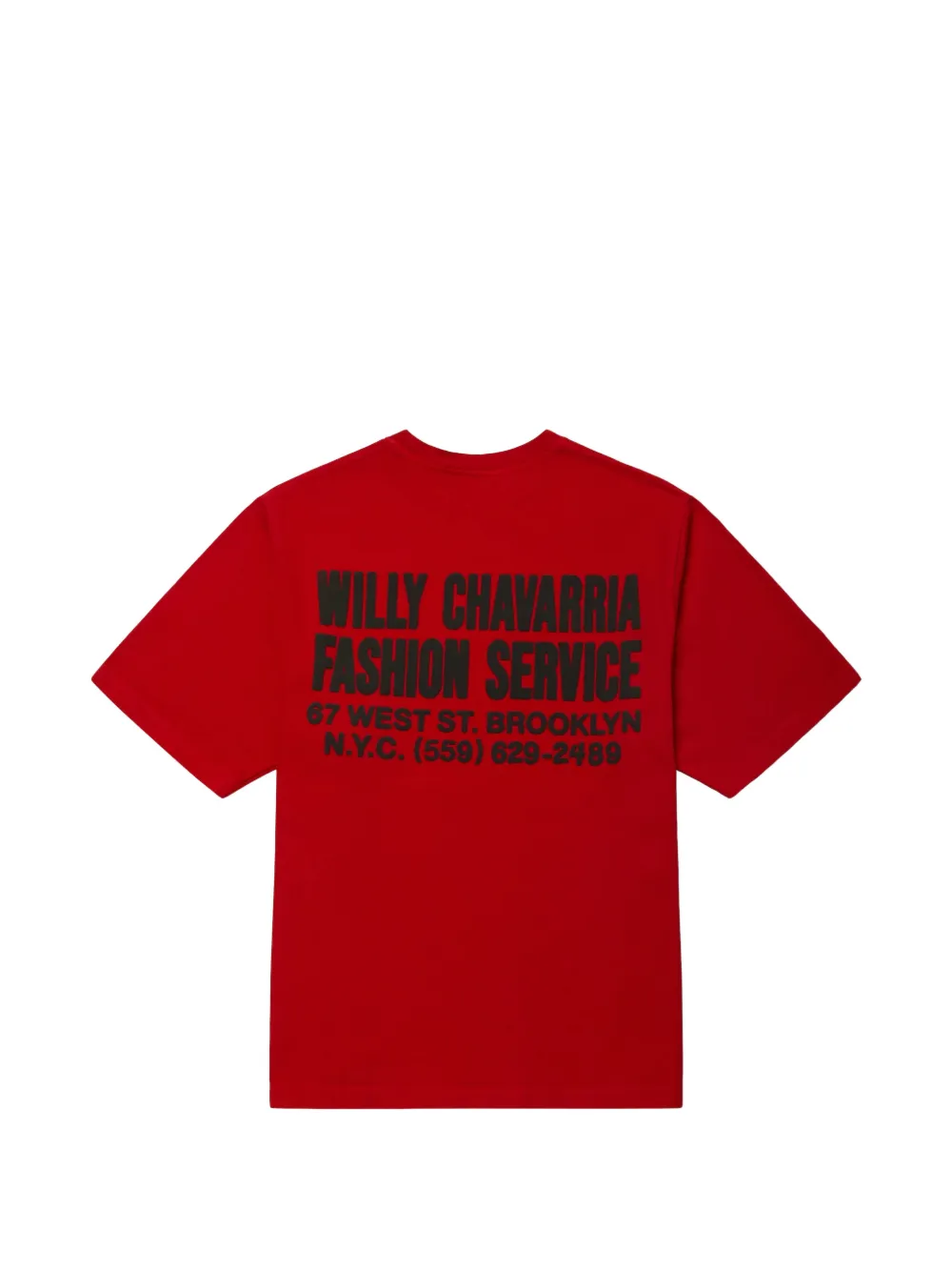Willy Chavarria Fashion Services Short-sleeve T-shirt in Red, view 5