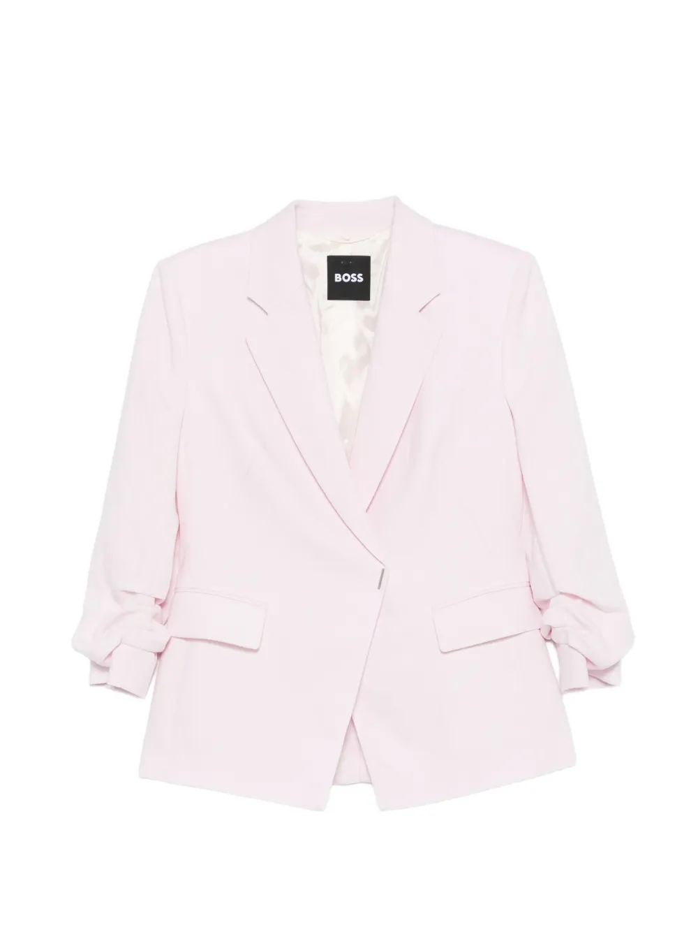 BOSS notch-lapel gathered-sleeve blazer - Rosa